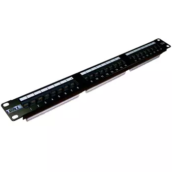 Патч-панель в шкаф 19" 1U, порты: 24 x RJ-45 кат. 5e, черный, TWT-PP24UTP, TWT (TWT-PP24UTP)