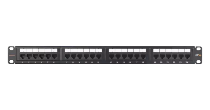 Патч-панель в шкаф 19" 1U, порты: 24 x RJ-45 кат. 5e, органайзер, черный, NMC-RP24UD2-ES-1U-BK, NIKOMAX