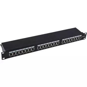 Патч-панель в шкаф 19" 1U, порты: 24 x RJ-45 кат. 6, черный, NM-PP-1U24P-SC6-D-104-BK, NIKOMAX (NM-PP-1U24P-SC6-D-104-BK)