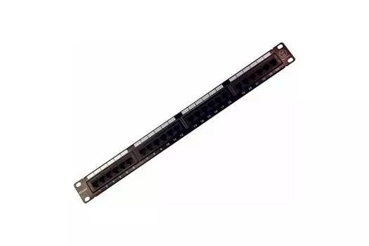 Патч-панель в шкаф 19" 1U, порты: 24 x RJ-45 кат. 5e, черный, 04-0021, Rexant (04-0021)