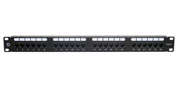 Патч-панель в шкаф 19" 1U, порты: 24 x RJ-45 кат. 6, PPU65-21, 5bites (PPU65-21)