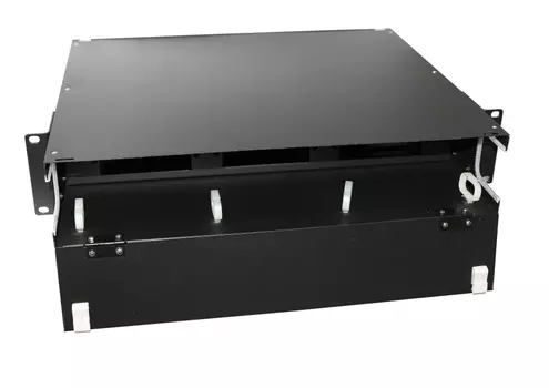 Патч-панель в шкаф 19" 2U, порты: 6, Патч-панель 19” универсальная, пустой корпус, 2U, фиксированная рама горизонтальная, 6 слотов (3х2), вмещает 6 FPM панелей с адаптерами или 6 CSS оптических кассет 120х32 мм, Hyperline (FO-19BX-2U-F0-6xSLT-W120H32-EMP )