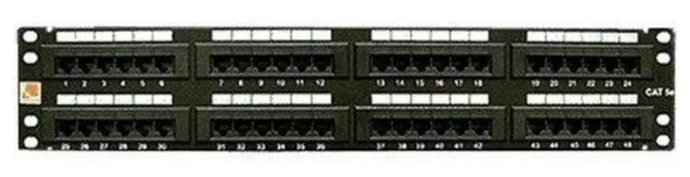 Патч-панель в шкаф 19" 2U, порты: 48 x RJ-45 кат. 5e, черный, LAN-PP48UTP5E, LANMASTER (LAN-PP48UTP5E)