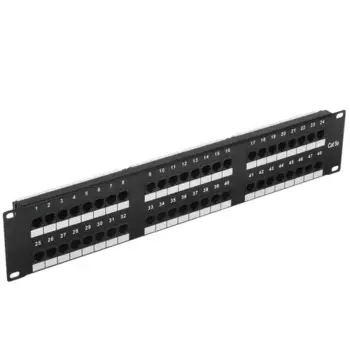 Патч-панель в шкаф 19" 2U, порты: 48 x RJ-45 кат. 5e, черный, NM-PPU48C, LANMASTER (NM-PPU48C)