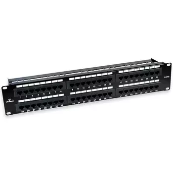 Патч-панель в шкаф 19" 2U, порты: 48 x RJ-45 кат. 6, черный, KRA-PB19-UN-6-248, KRAULER (KRA-PB19-UN-6-248)