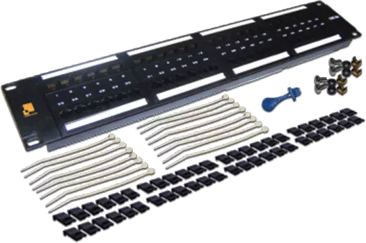 Патч-панель в шкаф 19" 2U, порты: 48 x RJ-45 кат. 6, черный, LANMASTER (LAN-PPL48U6)