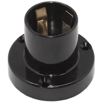 Патрон карболитовый Ecola Base для светодиодных/накаливания/энергосберегающих ламп, безрезьбовой прямой с винтовыми клеммами, черный (AB7NSCEAY)