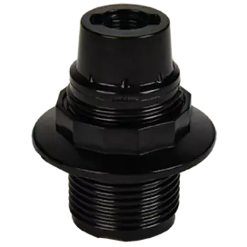 Патрон карболитовый Ecola Base для светодиодных/накаливания/энергосберегающих ламп, с кольцом, черный (AB4TPBEAY)