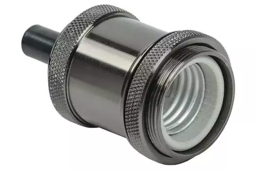 Патрон керамический IEK Retro Пал27-04-К01 для светодиодных/накаливания/энергосберегающих ламп, черный (EPA10-04-02-K02)