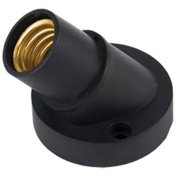 Патрон пластиковый Ecola base для светодиодных/накаливания/энергосберегающих ламп, наклонный, черный ( AB4SNBEAY)