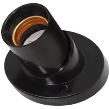 Патрон пластиковый Ecola base для светодиодных/накаливания/энергосберегающих ламп, наклонный, черный ( AB7SNBEAY)