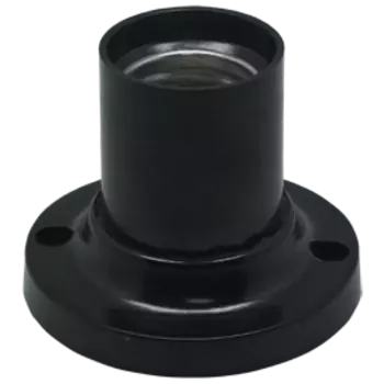 Патрон пластиковый Ecola Base для светодиодных/накаливания/энергосберегающих ламп, прямой, черный (AB7SLBEAY)