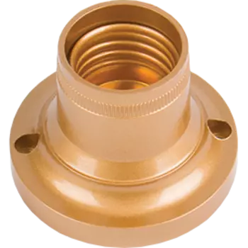 Патрон пластиковый Ecola base для светодиодных/накаливания/энергосберегающих ламп, прямой, золотистый ( AB7STGEAY)