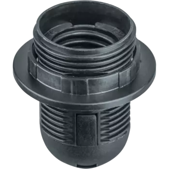 Патрон пластиковый Navigator NLH-PL-R1-E27-BL для светодиодных/накаливания/энергосберегающих ламп, с кольцом, черный (20604)