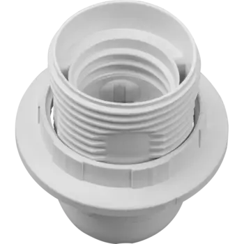 Патрон пластиковый Navigator NLH-PL-R1-E27 для светодиодных/накаливания/энергосберегающих ламп, с кольцом, белый (19525/71603)