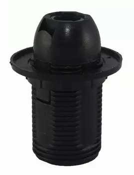 Патрон пластиковый TDM для светодиодных/накаливания/энергосберегающих ламп, с кольцом, черный (SQ0335-0058)