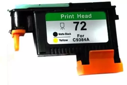 Печатающая головка NV Print No. 72, черный матовый/желтый для HP Dj T610/Dj T770/Dj T790 (NV-C9384A-RE) восстановленная