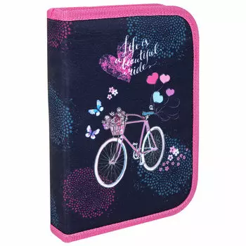 Пенал Brauberg Premium Beautiful ride, 1 отделение, синий (270708)