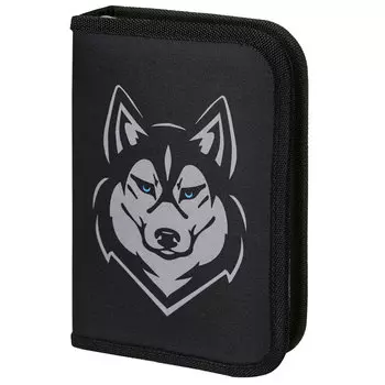 Пенал Brauberg PREMIUM SINGLE DECKER Husky, 1 отделение, черный (271532)