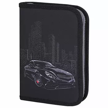 Пенал Brauberg PREMIUM SINGLE DECKER Night Car, 1 отделение, черный (271522)