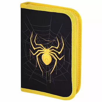 Пенал Brauberg Premium Venomous spider, 1 отделение, черный (271526)