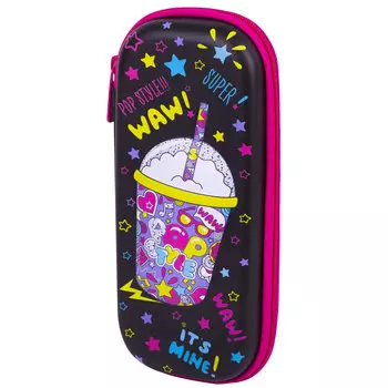 Пенал-футляр Brauberg EVA Pop style, 1 отделение, черный (271552)