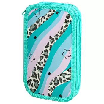 Пенал ЮНЛАНДИЯ EFFECT Trendsetter, 2 отделения, бирюзовый (271537)