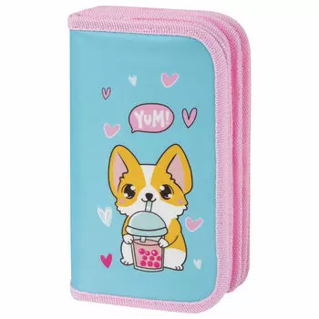 Пенал ЮНЛАНДИЯ MILD Yum, 3 отделения, голубой (271028)