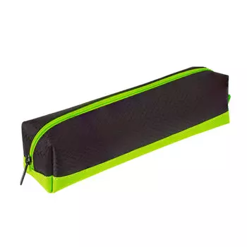 Пенал-косметичка Brauberg Black&amp;Bright Green, 1 отделение, черный (229005)
