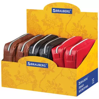 Пенал-косметичка Brauberg DISPLAY Идеал, 2 отделения, ассорти (224035)