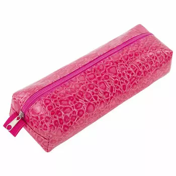 Пенал-косметичка Brauberg Ultra крокодиловая кожа, 1 отделение, розовый (270850)