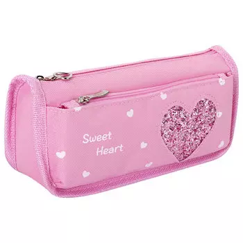 Пенал-косметичка ЮНЛАНДИЯ Heart Pink, 2 отделения, розовый (270258)