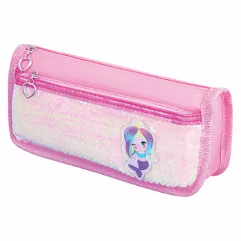 Пенал-косметичка ЮНЛАНДИЯ MERMAID Pink, 2 отделения, розовый (228975)
