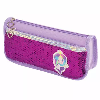 Пенал-косметичка ЮНЛАНДИЯ MERMAID Purple, 2 отделения, фиолетовый (228977)