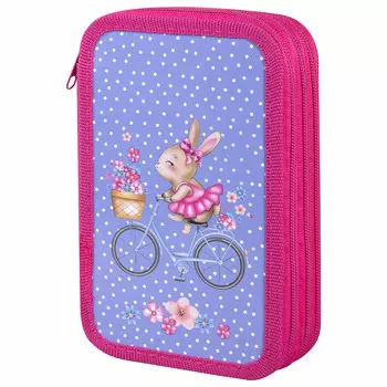 Пенал ПИФАГОР TRIPLET Little Beauty, 3 отделения, лавандовый (271546)