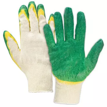 Перчатки хозяйственно-бытовые хлопчатобумажные, 13 класс, пар в упаковке: 5, универсальные, белый, LAIMA