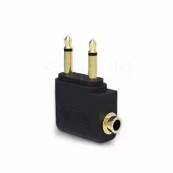 Переходник (адаптер) 2xJack3.5mm(M)-Jack 3.5mm(F), черный ORIENT C774 (30774)