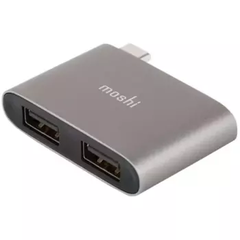 Переходник (адаптер) 2xUSB 3.0(Af)-USB Type-C(m), серый Moshi (99MO084214)