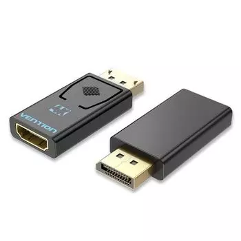 Переходник (адаптер) DisplayPort(20M)-HDMI(19F) 4K, 10 см, черный Vention HBMB0 (HBMB0)