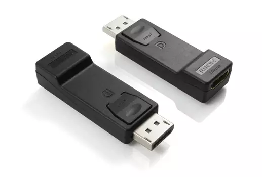 Переходник (адаптер) DisplayPort(20M)-HDMI(19F) v1.2/v1.4 4K, экранированный, черный GCR (GCR-CVDP03)
