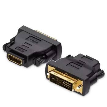 Переходник (адаптер) DVI(25M)-HDMI(19F) v1.4 4K, черный Vention (ECDB0)