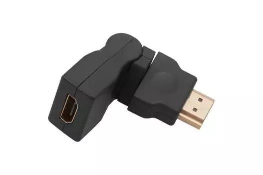 Переходник (адаптер) HDMI(19M)-HDMI(19F) поворотный, черный REXANT (17-6813)