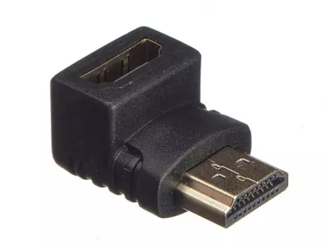Переходник (адаптер) HDMI(19M)-HDMI(19F) угловой, черный Netko Optima (NH950)