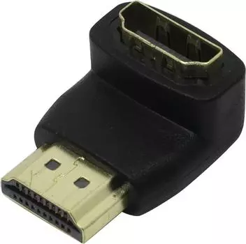 Переходник (адаптер) HDMI(19M)-HDMI(19F) угловой, черный Exegate (EX284919RUS)