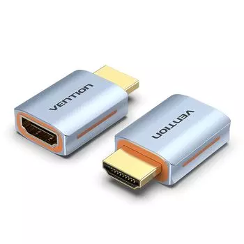 Переходник (адаптер) HDMI(19M)-HDMI(19F) v2.1 4K/8K, серый Vention (AIVH0)