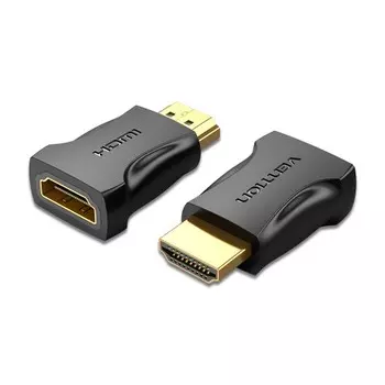 Переходник (адаптер) HDMI(19M)-HDMI(19F) v2.0 4K, черный Vention (AIMB0)