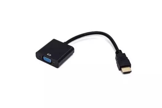 Переходник (адаптер) HDMI(19M)-VGA(15F), 15 см, черный Fillum (FL-A-HM-VGAF-0.15M)