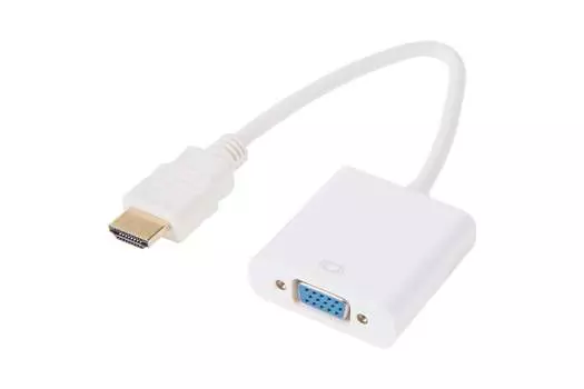Переходник (адаптер) HDMI(19M)-VGA(15F), белый REXANT (17-6835)