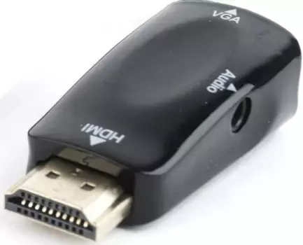 Переходник (адаптер) HDMI(19M)-VGA(15F), черный Fillum (FL-A-HM-VGAF-mjack-1)