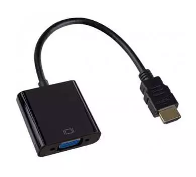 Переходник (адаптер) HDMI(19M)-VGA(15F), черный Perfeo A7022 (A7022)